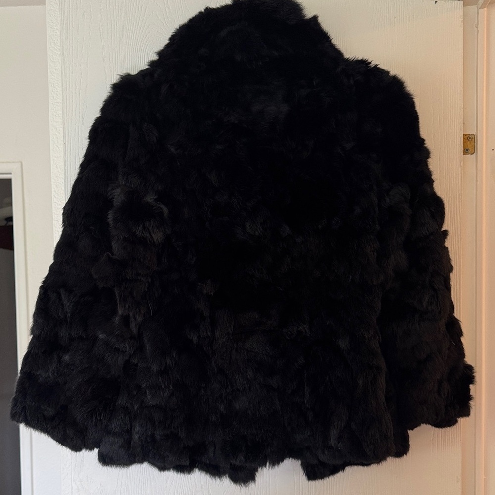 Black Rabbit Fur Jacket - Picture 4 of 11